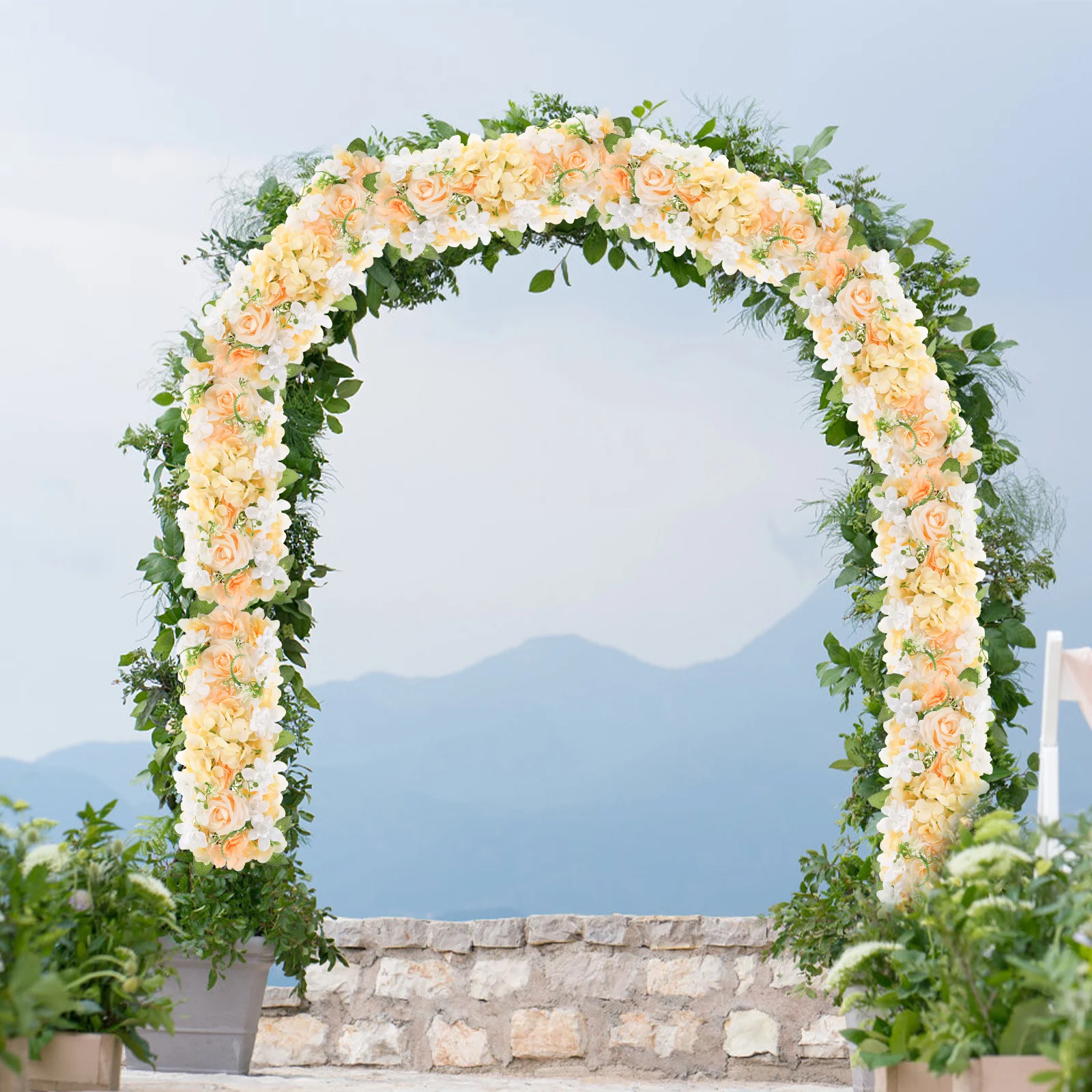 

Flower Artificial Simulation Arrangement Backdrop Wall Panel Floral Venue Setting Props Rose Wedding Flowers Banquet