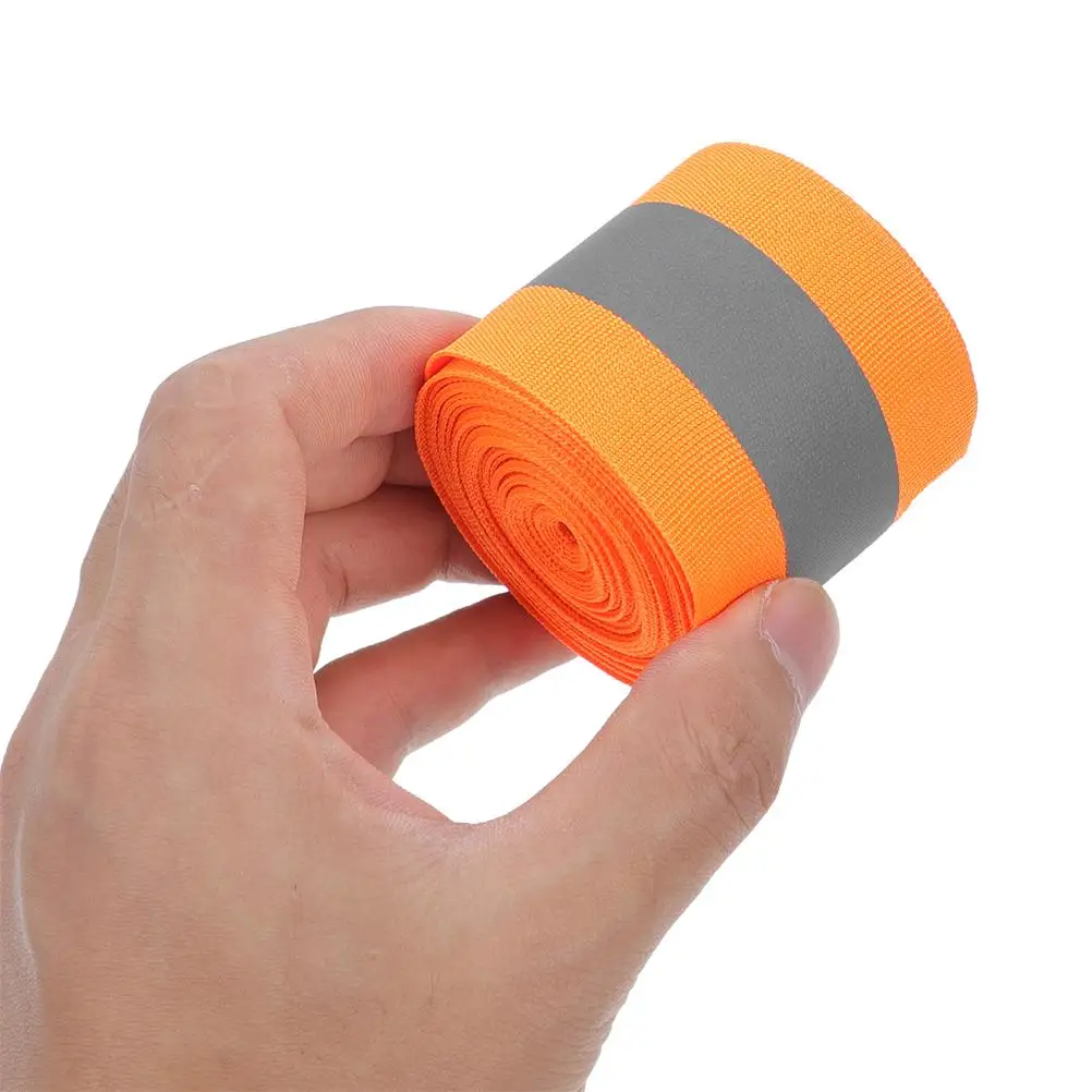 2 шт. Светоотражающие ленты для прогулок, клейкая оранжевая полиэфирная ткань