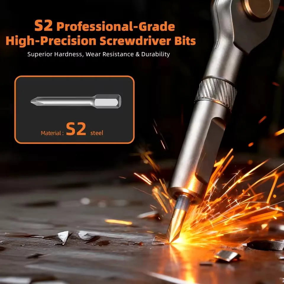 Ratchet Screwdriver Set With Detachable Handle And Storage Case Portable Hand Tool Kit Interchangeable Bits For DIY Repair