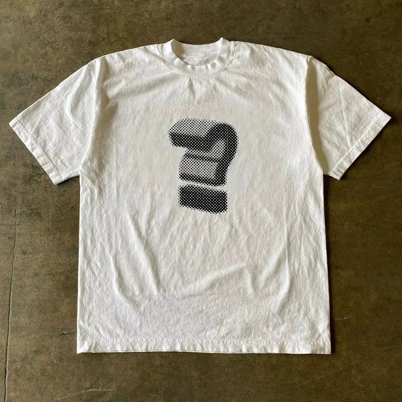 Phantom Question Design – Heavyweight Cotton Short-Sleeve T-Shirt (Unisex/Couple's Style): Casual, Loose-Fit Streetwear