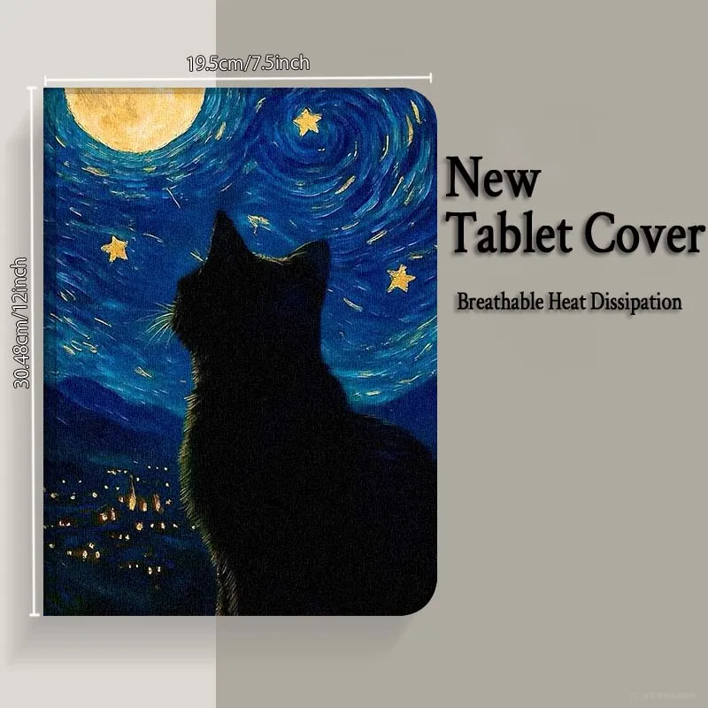 Oil Painting Cat Panda For iPad Pro Air Mini 2 3 4 5 6 7 7th 8th 9th 10th 11th 10.2 9.7 10.5 10.9 11 12.9 13 Tablet Case