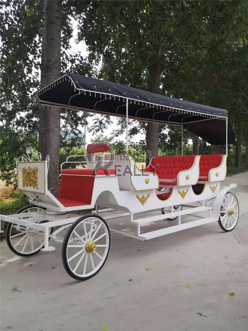 European Royal Family Horse Carriage Luxury Electric Cinderella Children Garden Horse Cart Mini Princess Carriage For Sale