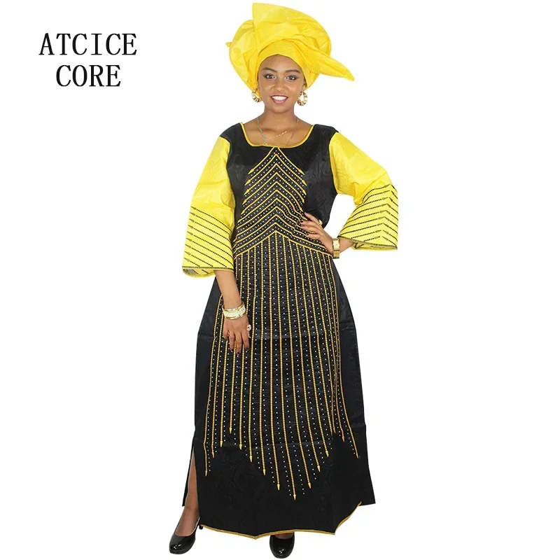 African Bazin Riche Embroidery Design Dress African Dresses For Woman Lady Dress Long Dress