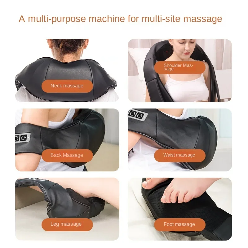 Multi-Function Massagem Xaile, carregamento USB, Display Light, Ombro, Pescoço, Amassar, Compressa Quente, Massageador Doméstico