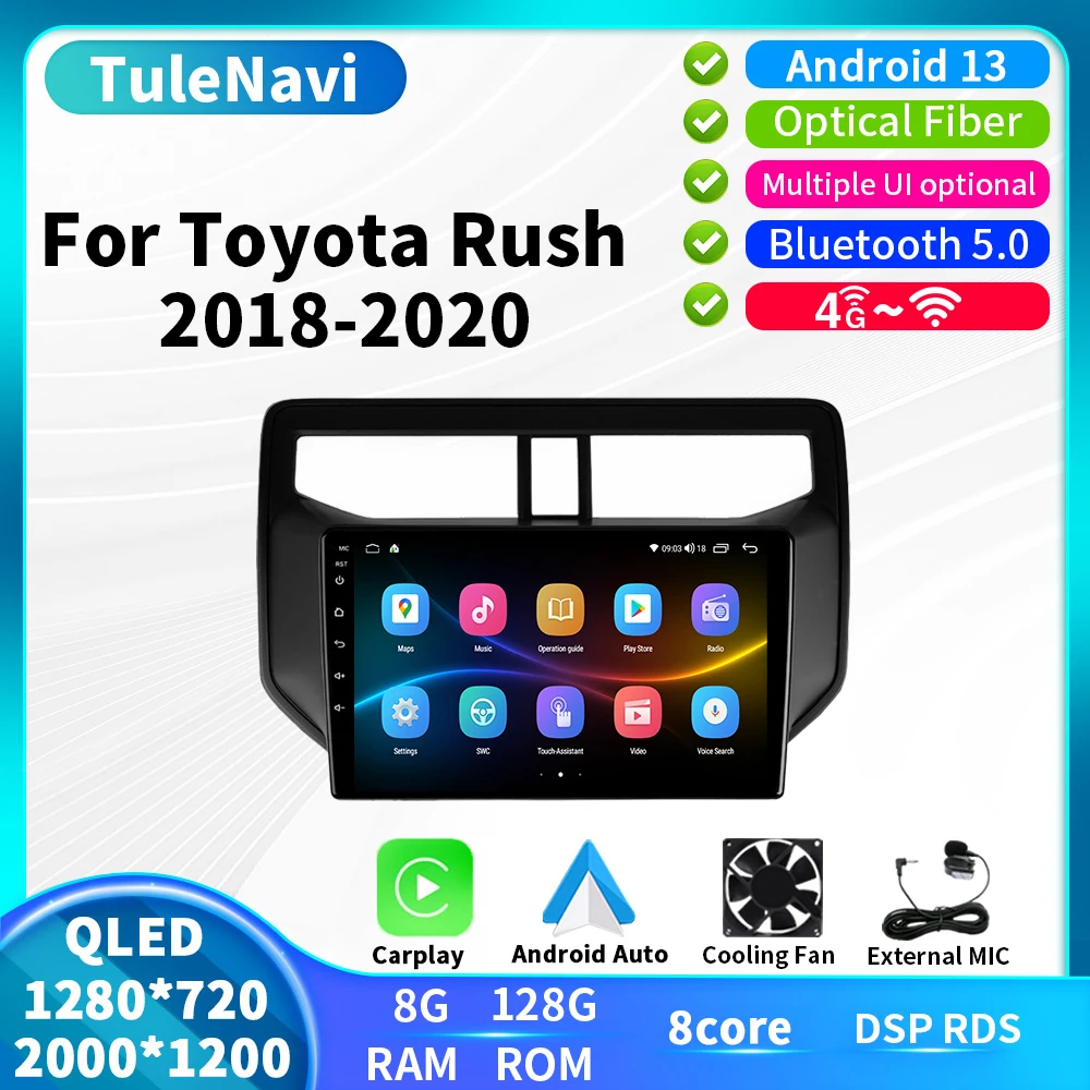 

Car Android 8core Stereo Multimedia Player Radio GPS Navigation For Toyota Rush 2018 - 2020 WIFI 4G LET