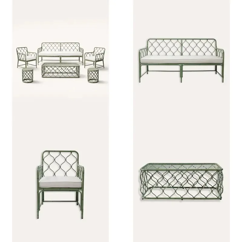 Retro Wrought Iron Outdoor Table and Chair Set Garden Courtyard Furniture Bench for Terrace Balcony Patio Lawn Decor