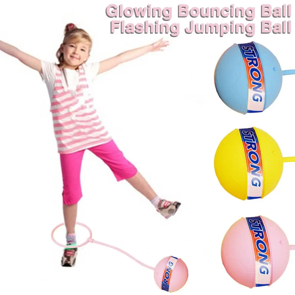 Glowing Bouncing Ball Ankle Skip Swing Ball Flashing Jump Ring Sports Toy Flashing Jumping Ring Skipping Ball for Children