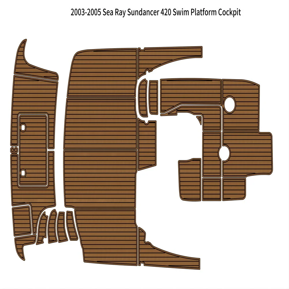 2003-2005 Sea Ray Sundancer 420 Swim Platform Cockpit Pad Boat EVA Teak Floor