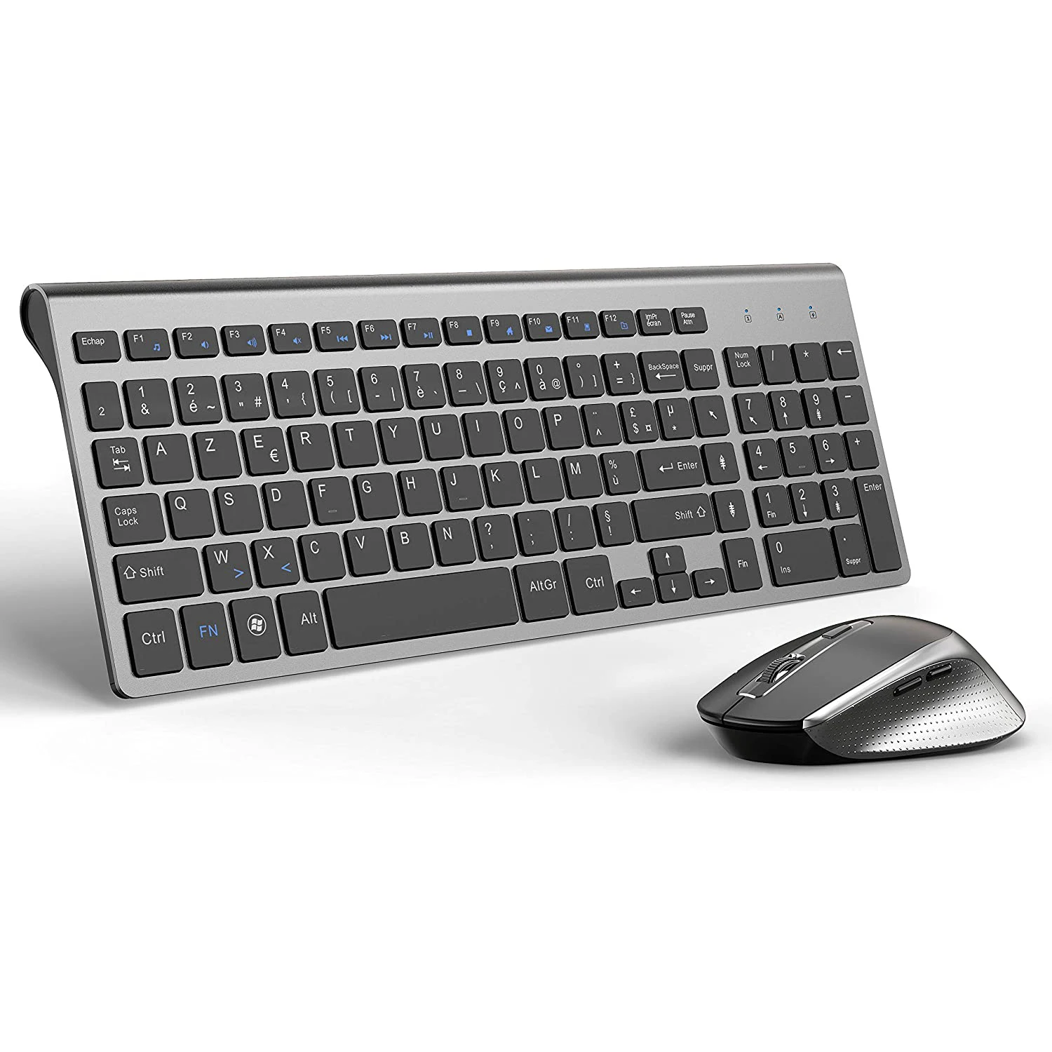 

"AZERTY"French Layout Wireless Keyboard and Mouse Combo 2.4G Slim Ergonomic Quiet Keyboard and Mouse for Windows Laptop PC.