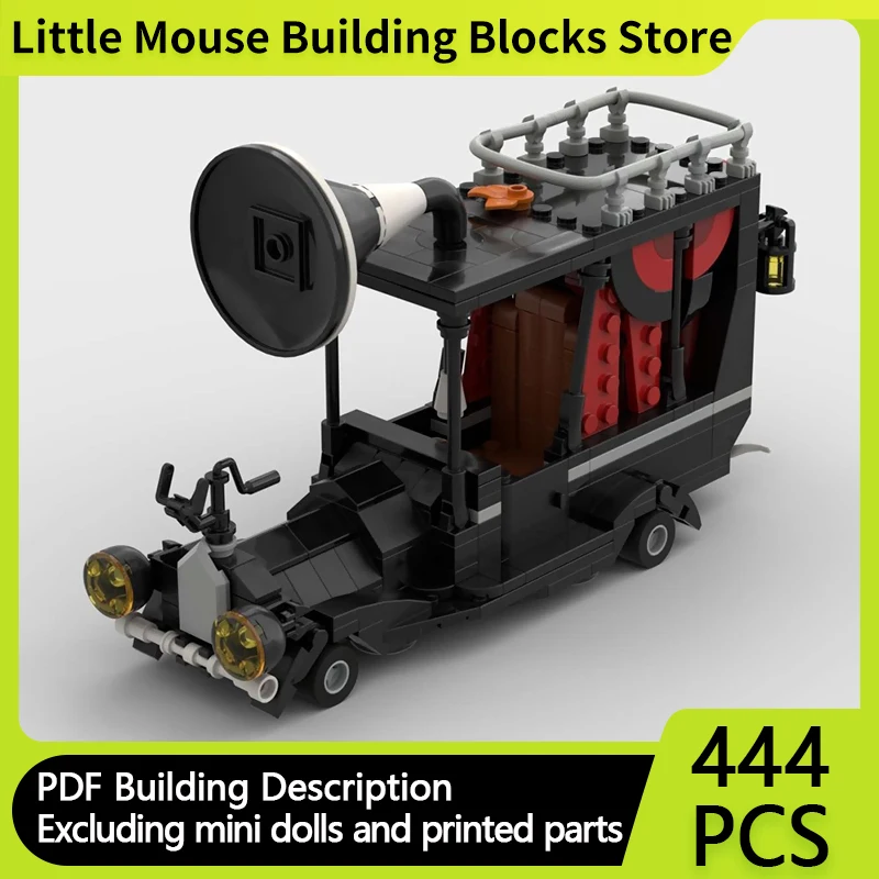 

City Street View Model MOC Building Bricks Halloween Vintage Car Modular Technology Gifts Holiday Assemble Children Toys Suit