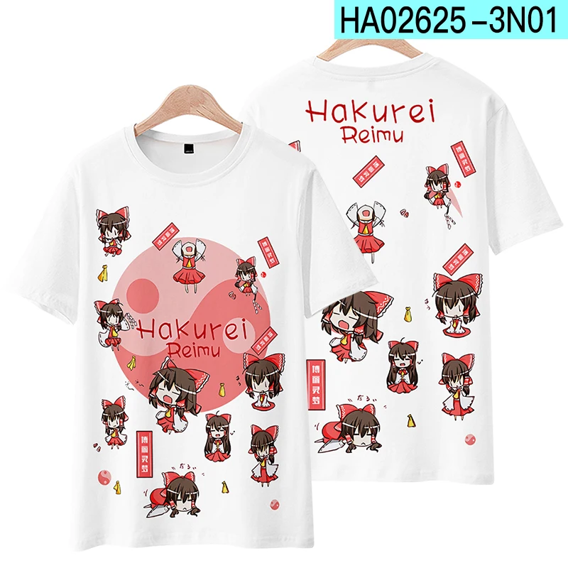 3D Anime TouHou Project T Shirt Women Men Summer O-neck Short Sleeve T shirt Graphic Tees Streetwear Cirno Cosplay Costume