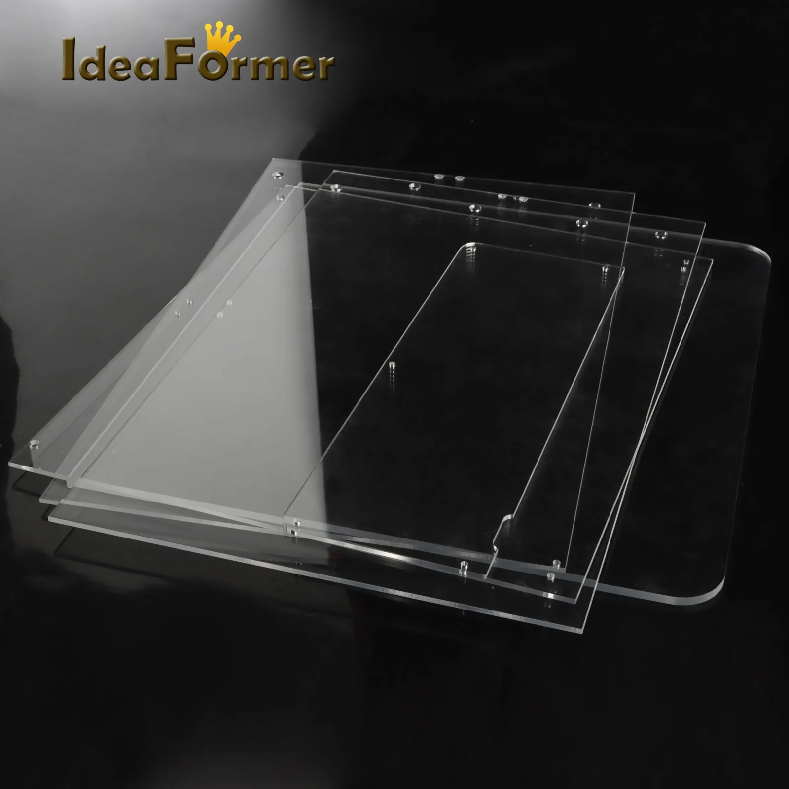 IdeaFormer 5PCS For Bambu Lab P1P Upgrade Enclosure Plate Acrylic Panels Shell Clear With Screws Fast Assemble Magnetic Sides