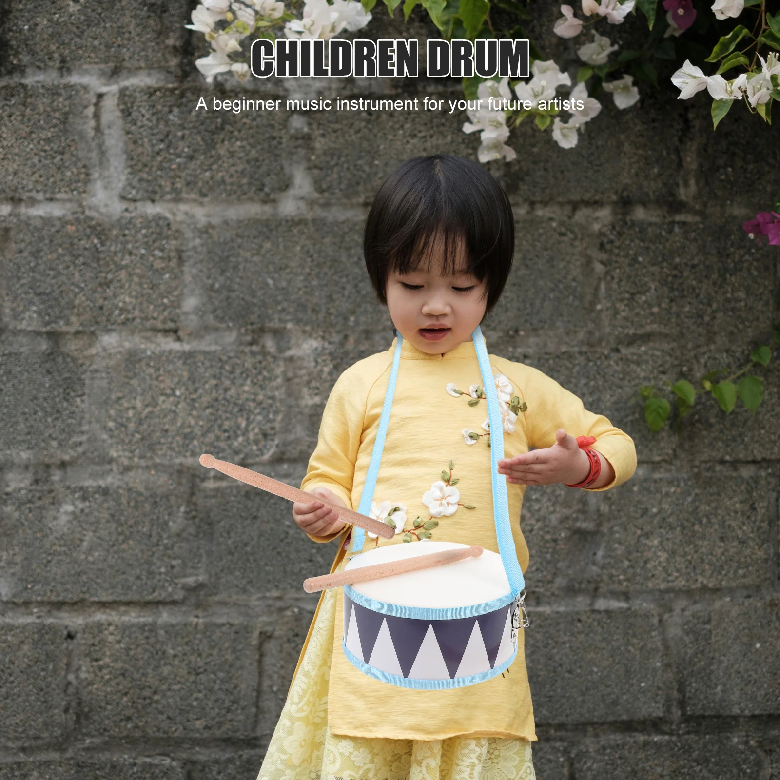กลองสแนร์เด็ก 1 ชุด เครื่องดนตรีเคาะจังหวะสำหรับเด็ก ฝึกการเรียนรู้ดนตรี พัฒนาการประสานมือและสมอง กลองสแนร์ดนตรี