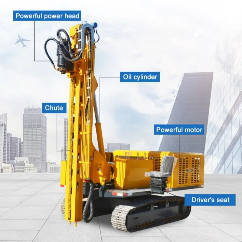 Hydraulic Photovoltaic Pile Driver Crawler Vehicle With Impact Driver For Solar Ground Mount Post Installation Service