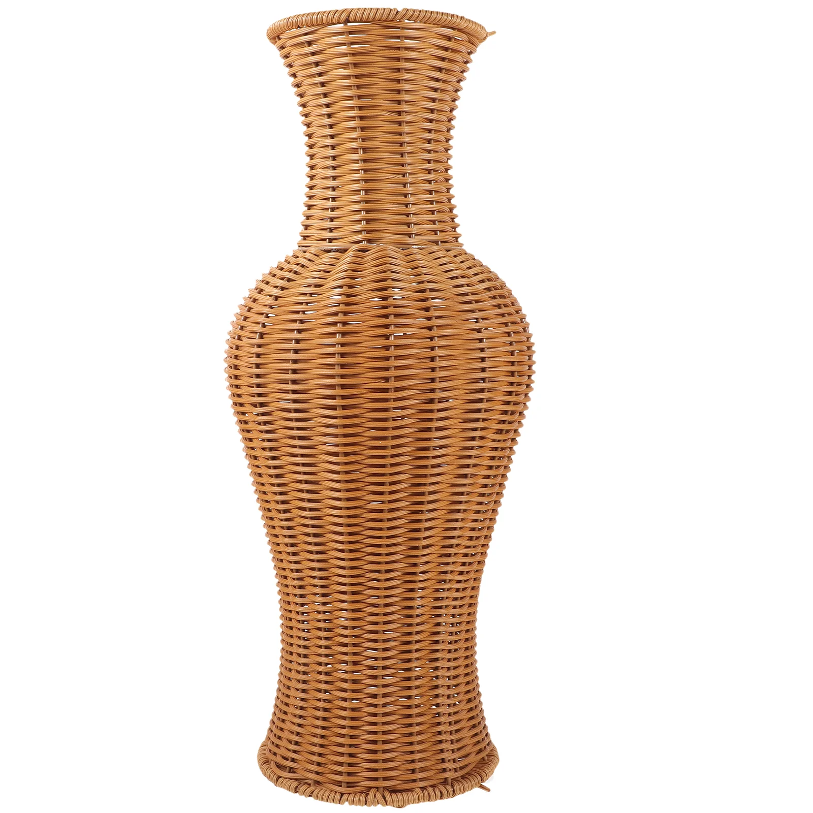 

Rattan Vase Plastic Woven Flower Holder Tall Fake Dried Imitation Floor Decorative Wedding Retro