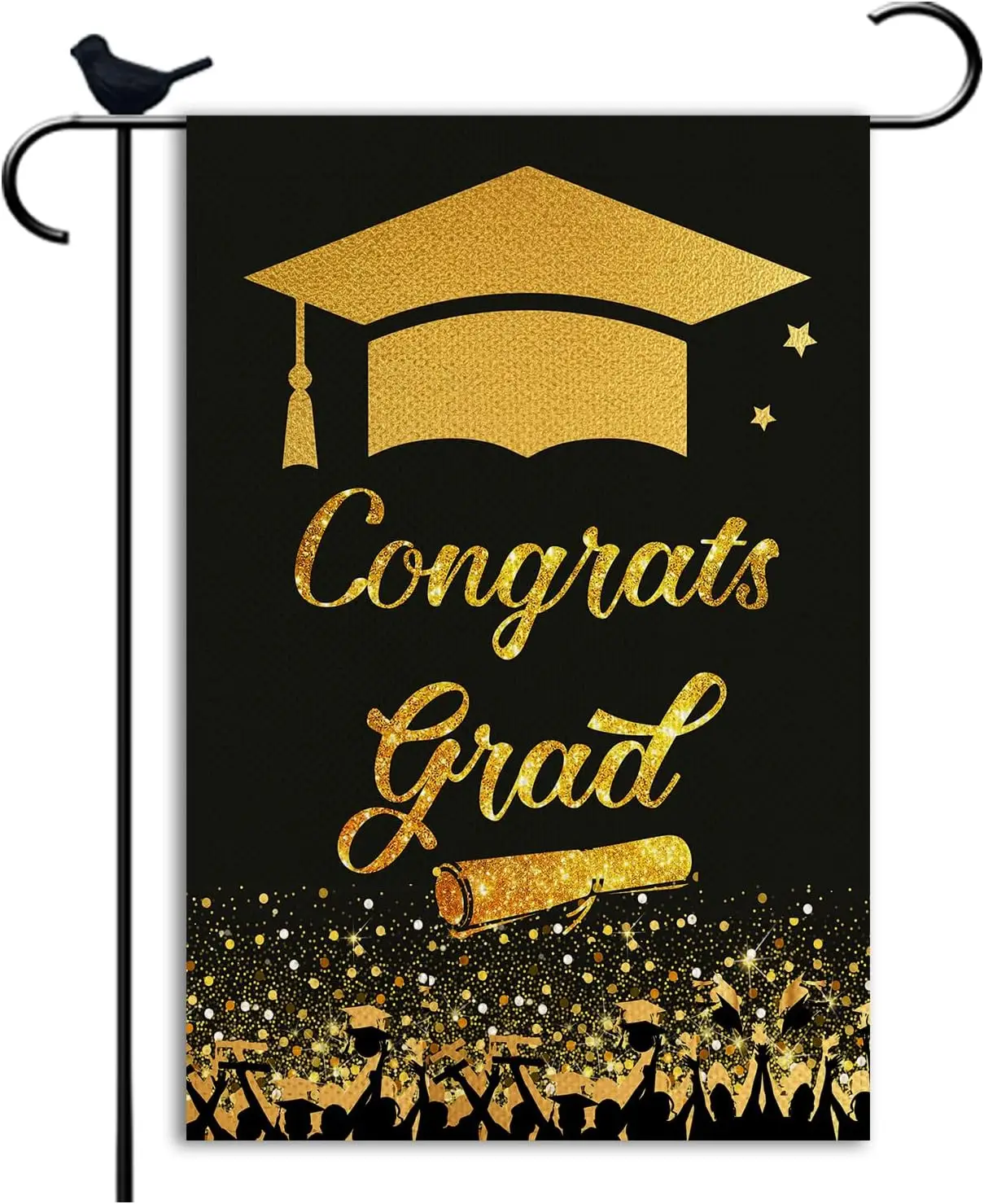 Congrats Grad Diploma Cap Garden Flag Class Of 2026 Graduation Ceremony Small double sided Seasonal Burlap Garden Farmhouse  yyi
