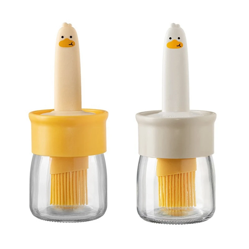 

Food-Grade Barbecue Brush With Bottle Kitchen Silicone Oil Brush High Temperature Resistant Oil Bottle Integrated, Easy To Use