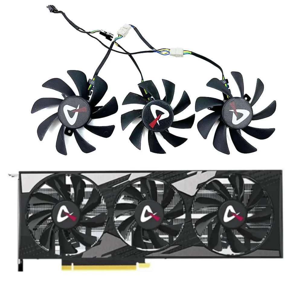 Carte graphique Game Rebel Geforce RTX 3060, 3060TI, 3070, 3070TI, 3 ventilateurs, 75mm, 85mm, 4 broches, CF9015H12S, adapté à l'humanité