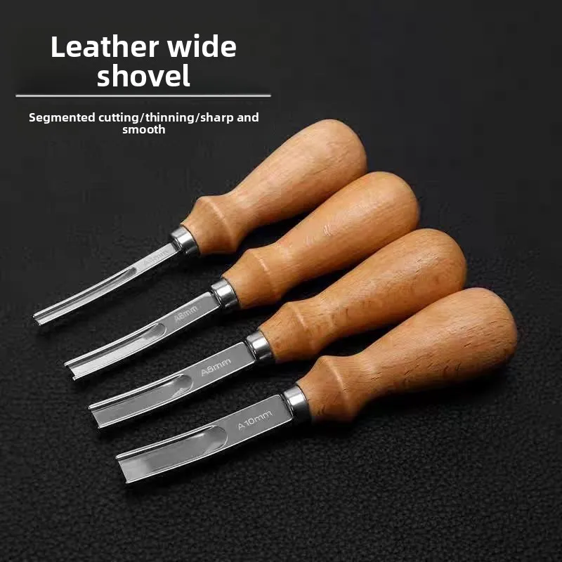 French Style Wide Mouth Leather Edge Beveler Manual Cowhide Skiving Trimmer for DIY Leather Craft Belt Wallet Making Tool