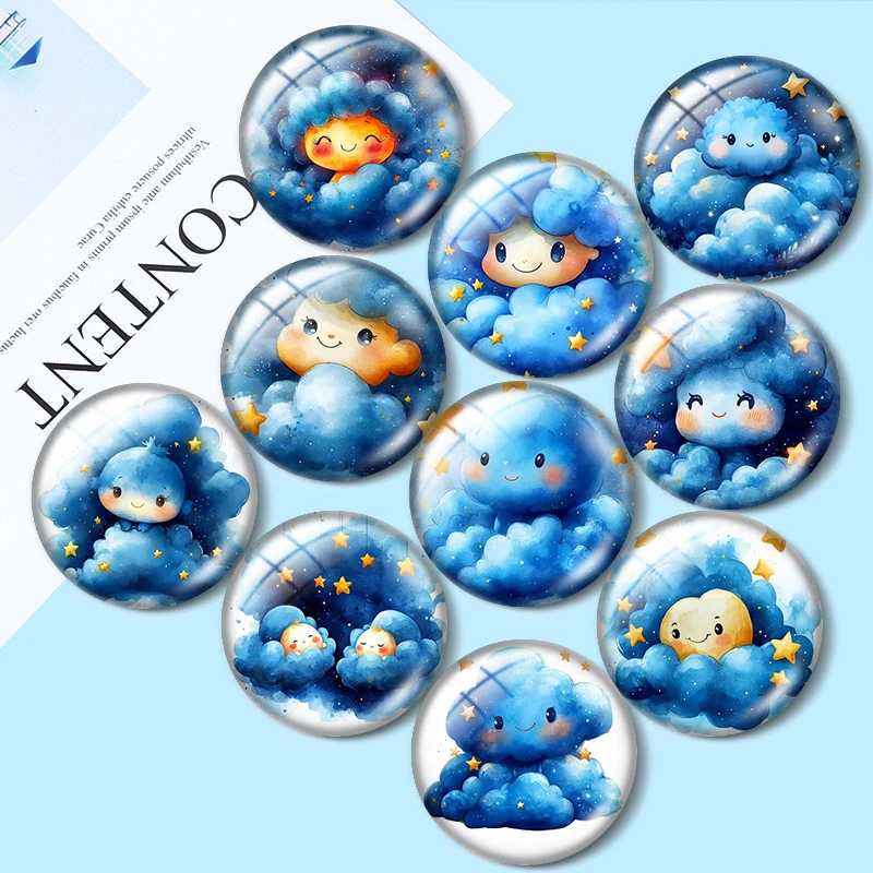 لطيف سحابة 12/18/20/25 مللي متر الزجاج كابوشون قلادة سوار قلادة خواتم للمجوهرات التجريبي أقراط الظهر صنع النتائج #1