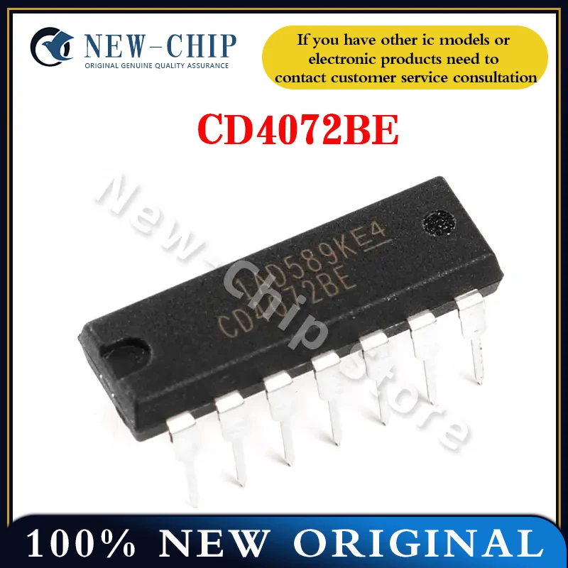 2PCS-50PCS/LOT CD4072BE DIP-14 NEW ORIGINAL