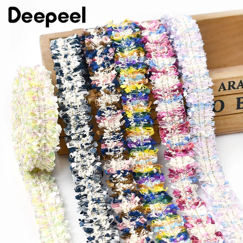 5/10Meters 15mm Colorful Woven Lace Trim Ribbon Clothes Coat Bags Decor Trimming Hair Ornaments DIY Crafts Sewing Accessories