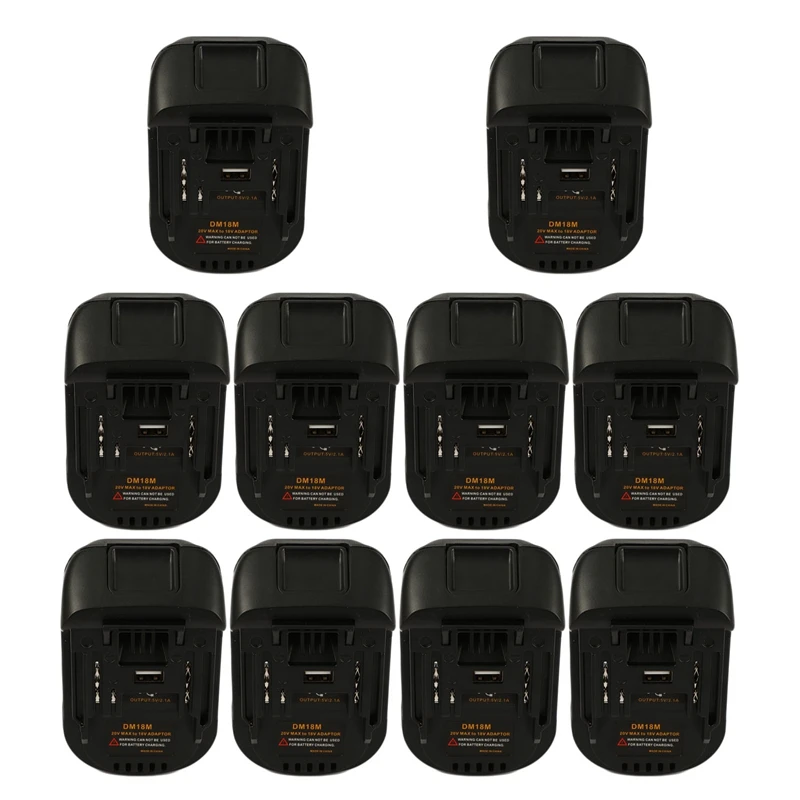 

10X 20V To 18V Battery Conversion Dm18m Li- Charger Tool Adapter For Bl1830 Bl1850 Batteries
