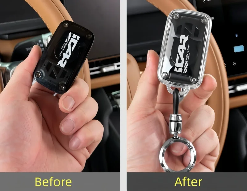 Car Full-coverage Key Protective Case Fit for Chery ICAR V27 2026 Modified TPU Transparent Key Case Car Interior Accessories