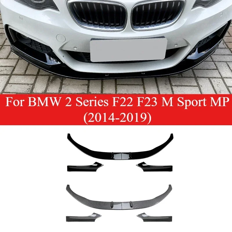 For BMW 2 Series F22 F23 M Sport MP (2014-2019) Front Bumper Lip Splitter Spoiler Corner Guards Body Kit