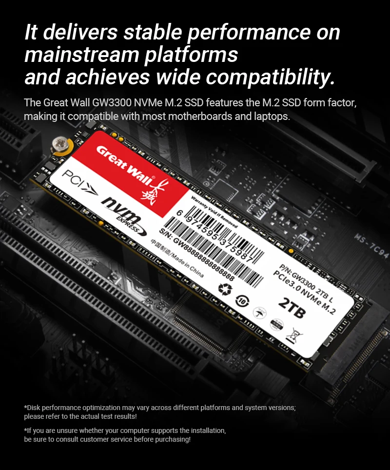Great Wall SSD M2 NVME 128GB 256GB 512GB 1TB SSD M.2 2280 PCIe 3,0 unidad interna de estado sólido para ordenador portátil consola de juegos de escritorio