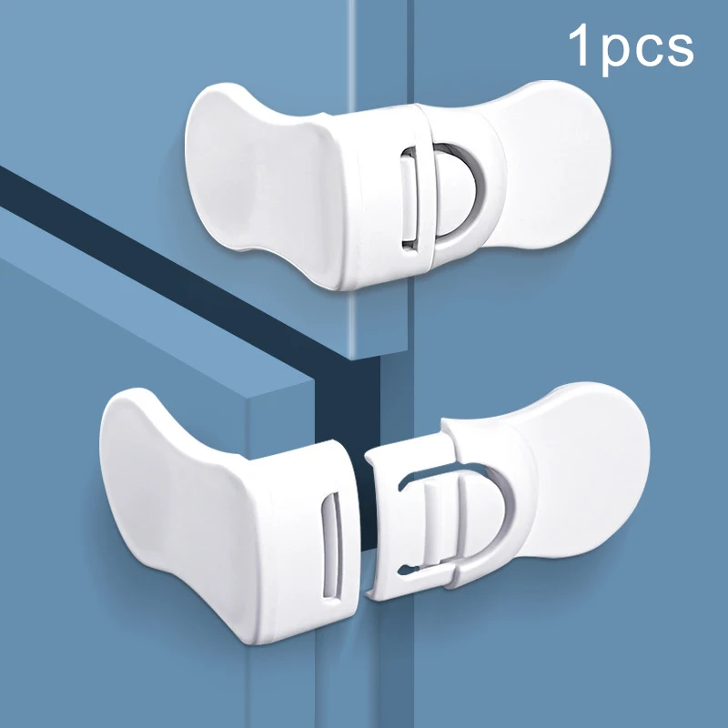 1pc General Baby Door Safety Locks Anti-opening Cabinet Open Glass Cabinet Safety Lock Anti-clip Hand Door Lock Fixing Clips