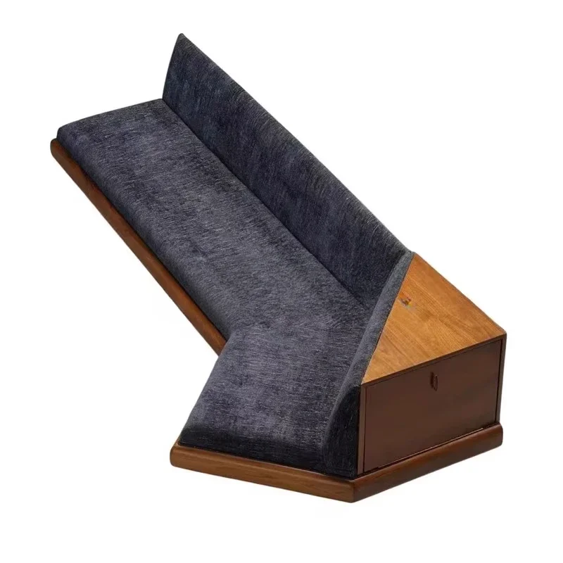 special-shaped hotel B & B clubhouse side several one-piece solid wood sofa soft decoration light luxury high-end furniture