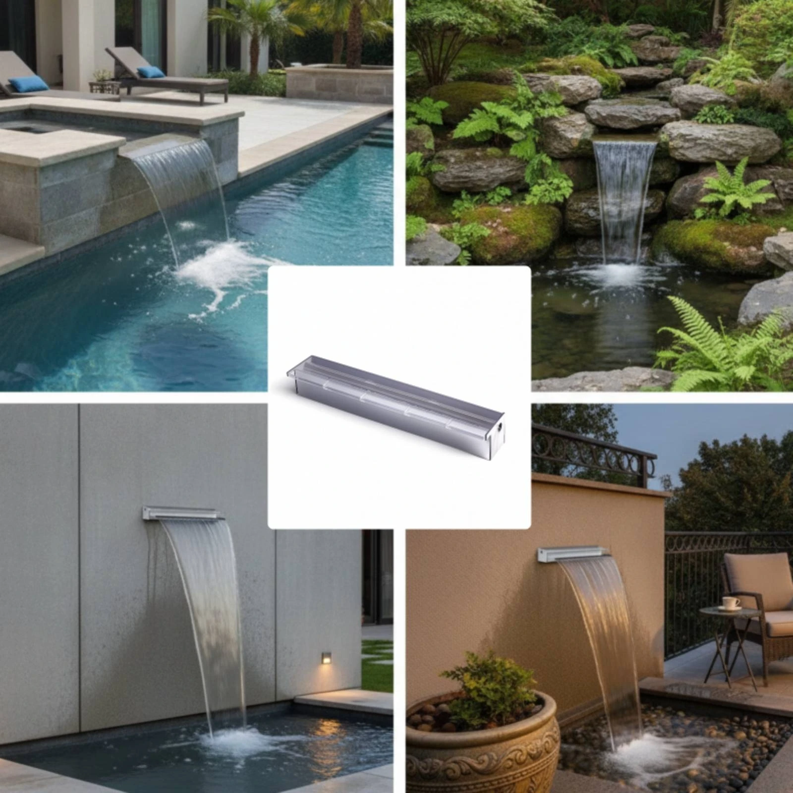 Waterfall Outlet Outdoor Waterfall Spillway with Clear Channel Water Feature Easy to Install Fountain Sturdy for Garden Ponds
