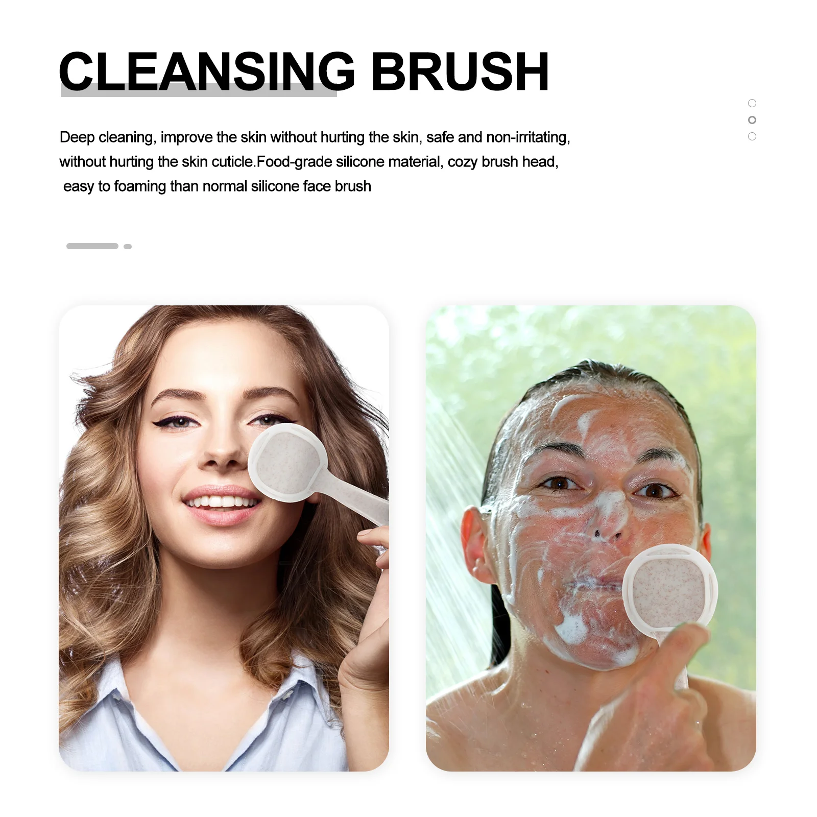 3 stuks gezichtsreinigingsborstel siliconen zachte opzetborstel lange steel diep schone poriën gezicht scrubber voor dagelijkse huidverzorging