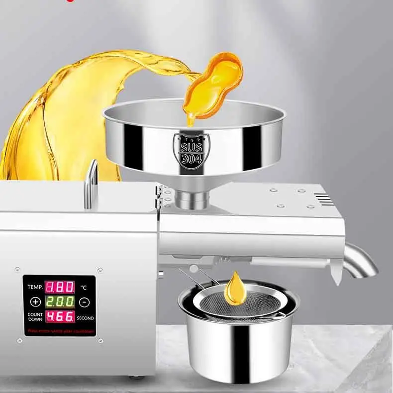 Intelligent Commercial Oil Pressure Machine Stainless Steel Householdoil Extractor Machine Cold Press Peanut Oil Making Machine