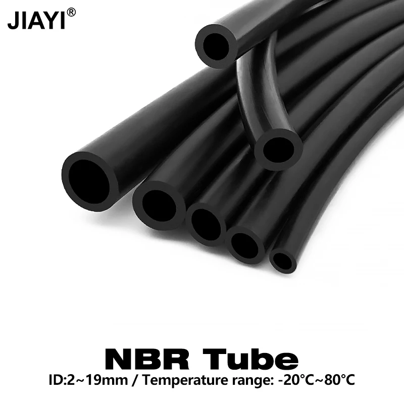 1M I.D 2~19mm Black Nbr Rubber Tube Flexible Aquarium Air Pump Soft Rubber Hose Oil Resistant High Presure Tank Pipe