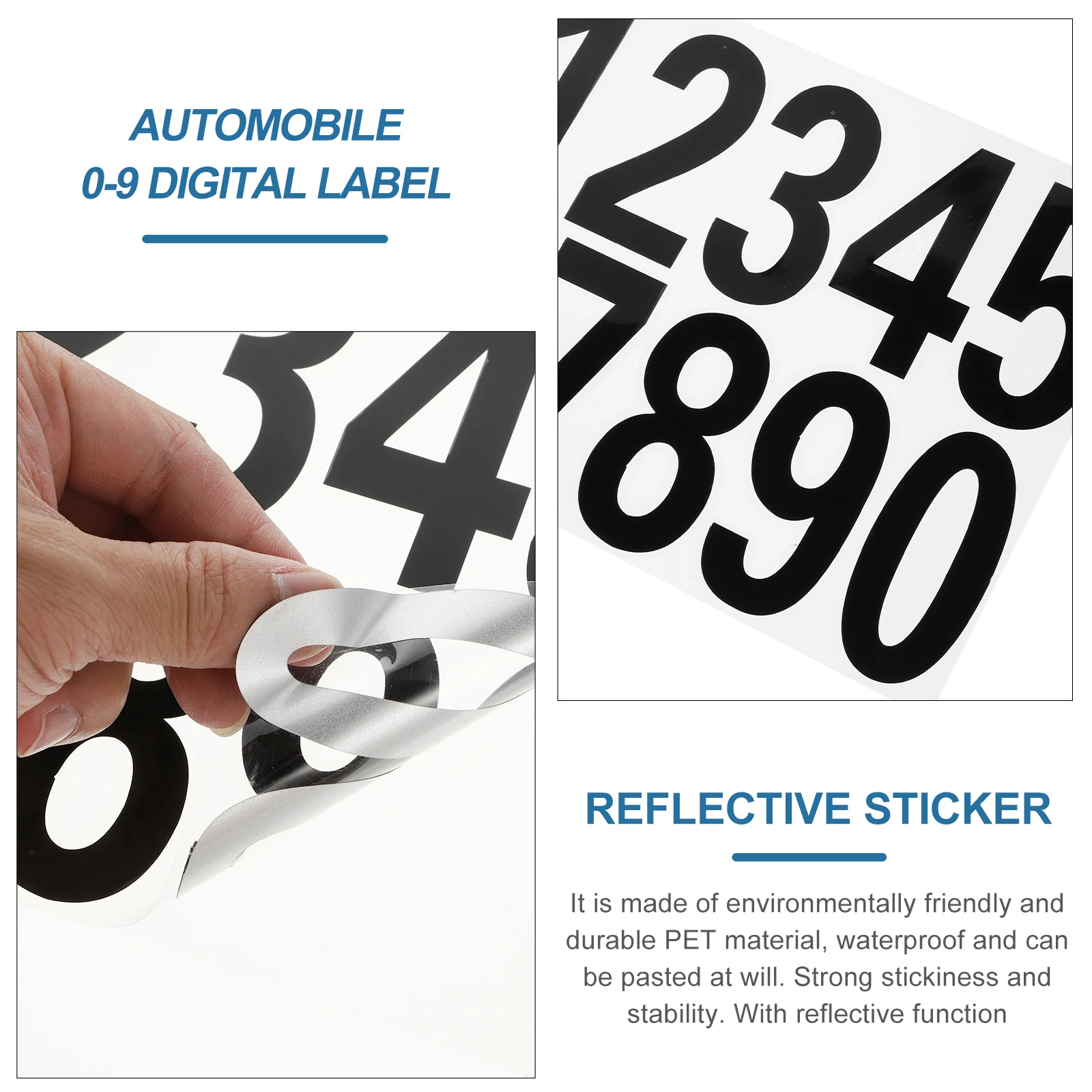 4 Sets Letters Digital Stickers Bumper for Cars Mailbox Number House Decal Numbers Decals