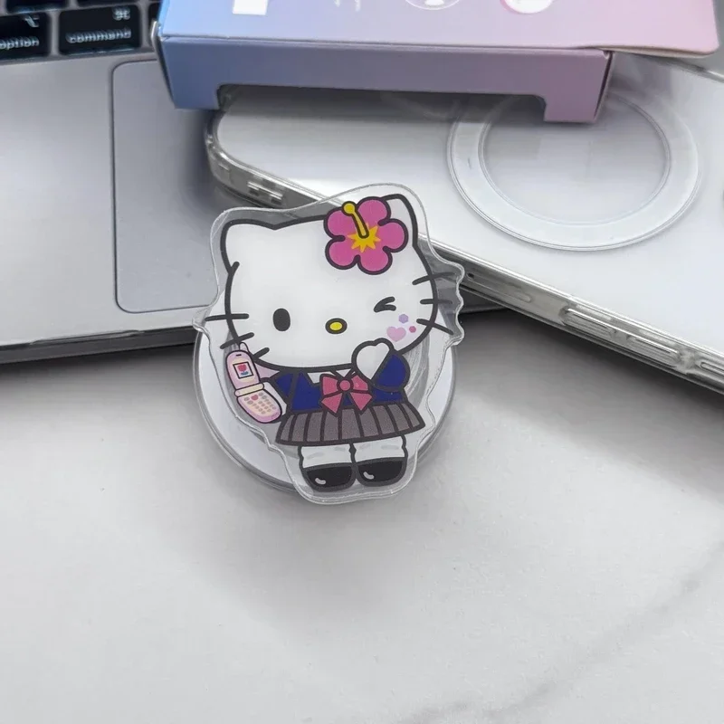 

Магнитная ручка для телефона Magsafe Tok Stand Sanrio Hello Kitty Kuromi Pochacco Melody для iPhone, складной держатель для беспроводной зарядки