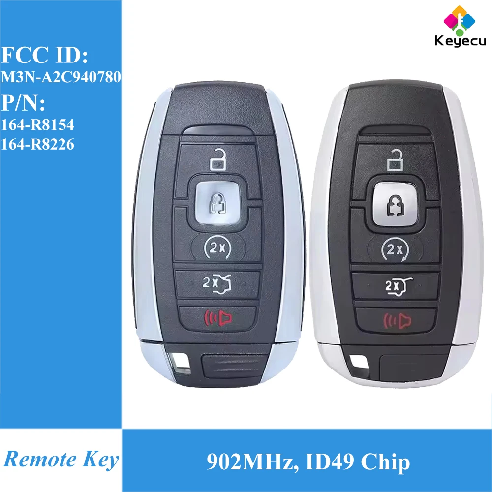 

KEYECU Smart Remote Car Key With 902MHz ID49 Chip for Lincoln Continental Navigator Nautilus MKX MKC MKZ 2017-2022 M3N-A2C940780