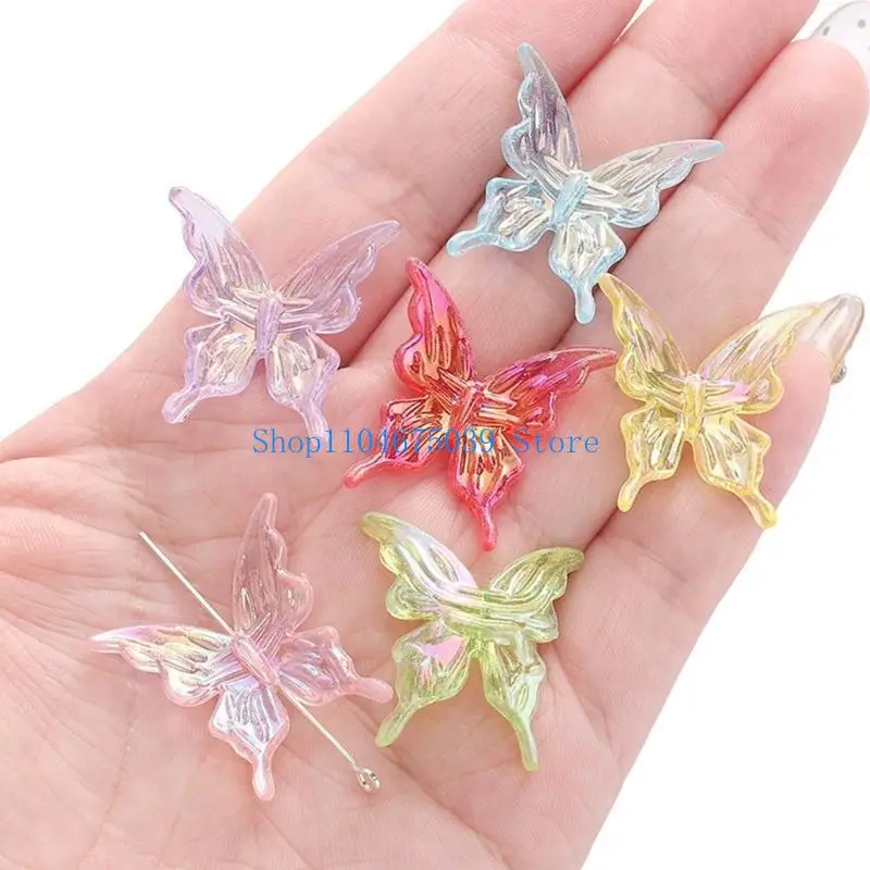 5asd Pack Of 20 Multicolor Butterfly Beads for Crafting and Jewelry Making Acrylic Spacer Beads Bracelet Making Accessories