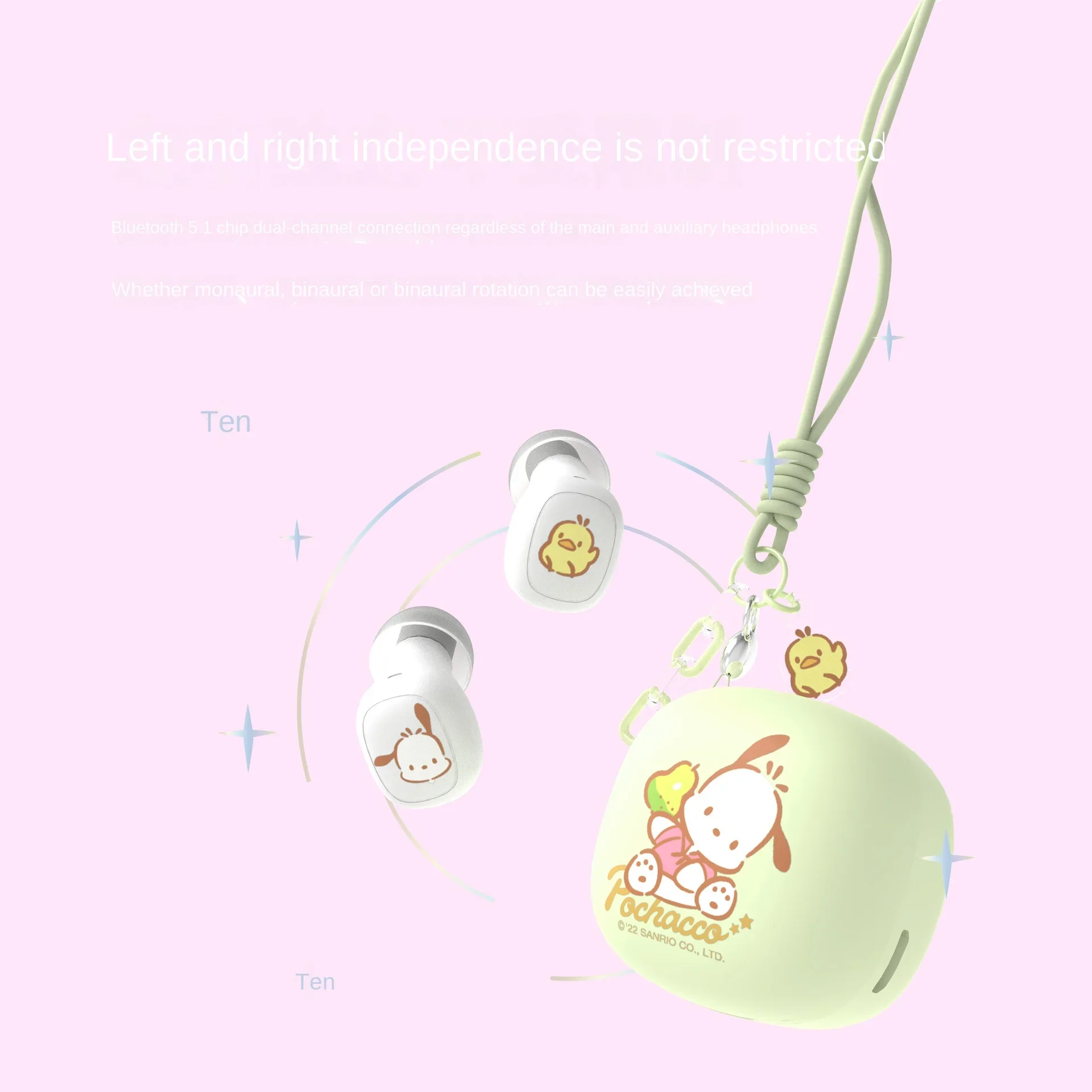 Sanrio Kuromi Bluetooth Earphones Cinnamoroll True Wireless Headset Pochacco Sport Noise Reduction Touch Control Games Headphone