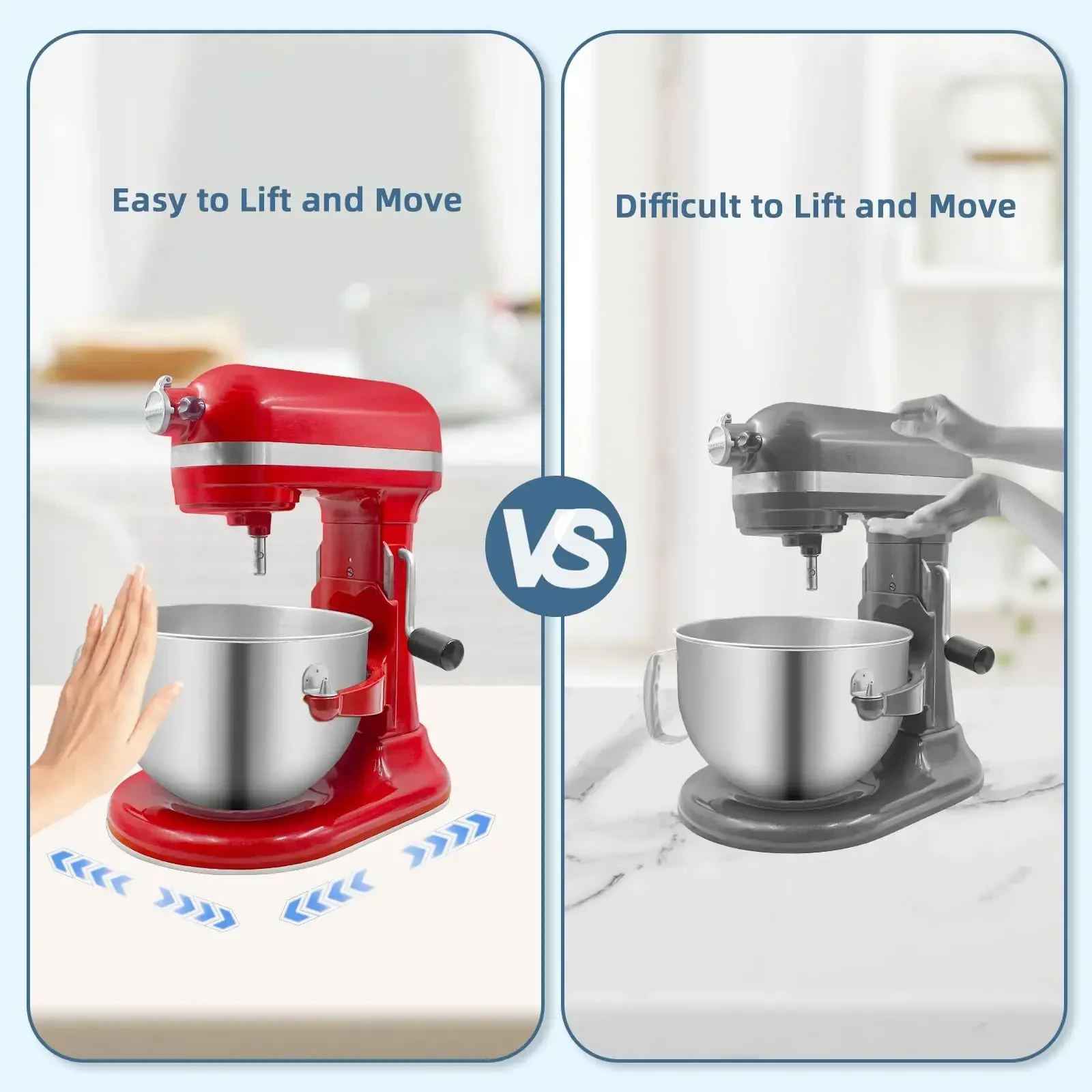 For KitchenAid's Acrylic Mixer Slider, 5-6QT Angled Vertical Mixer, Kitchen Appliance Moving Pad, Mixer Moving Tray image 6