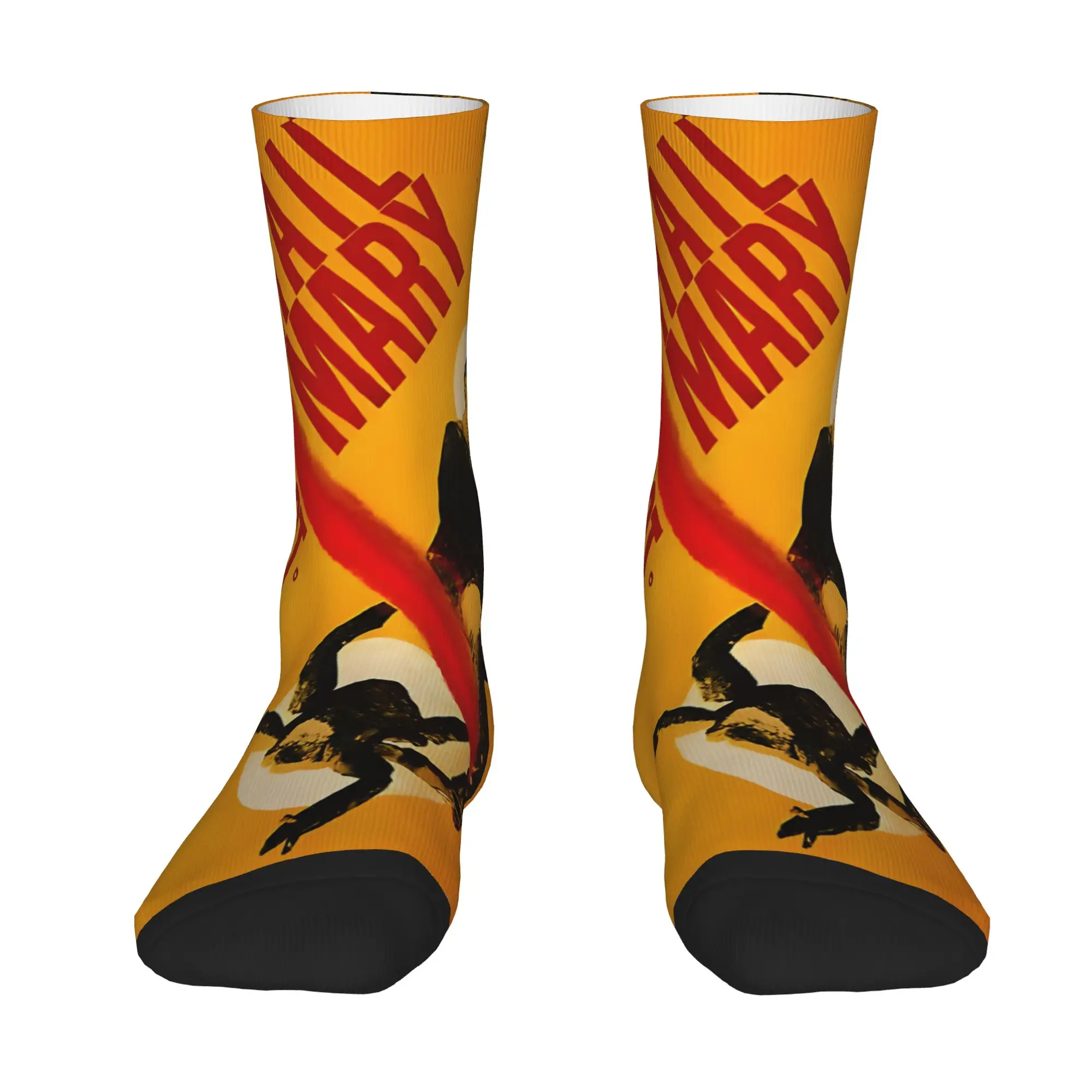 1 Pair Funny Crazy Sock for Men Fist My Bump Movie Hip Hop Harajuku Project Hailing Mary Pattern Printed Sock Novelty