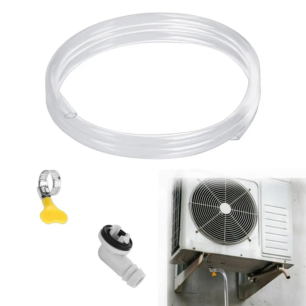 3/6/10Ft AC Drain Hose Kit 15mm Universal Condensate Drain Tube with Leak-Proof Rubber Gasket & Clamp Transparent PVC Kink-Resis