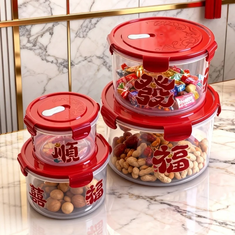 

Food ade New Year Fruit Tray Snas Candy Preservation Box Luy Character Dry Fruit Living Room Tea Table Storage Decoration