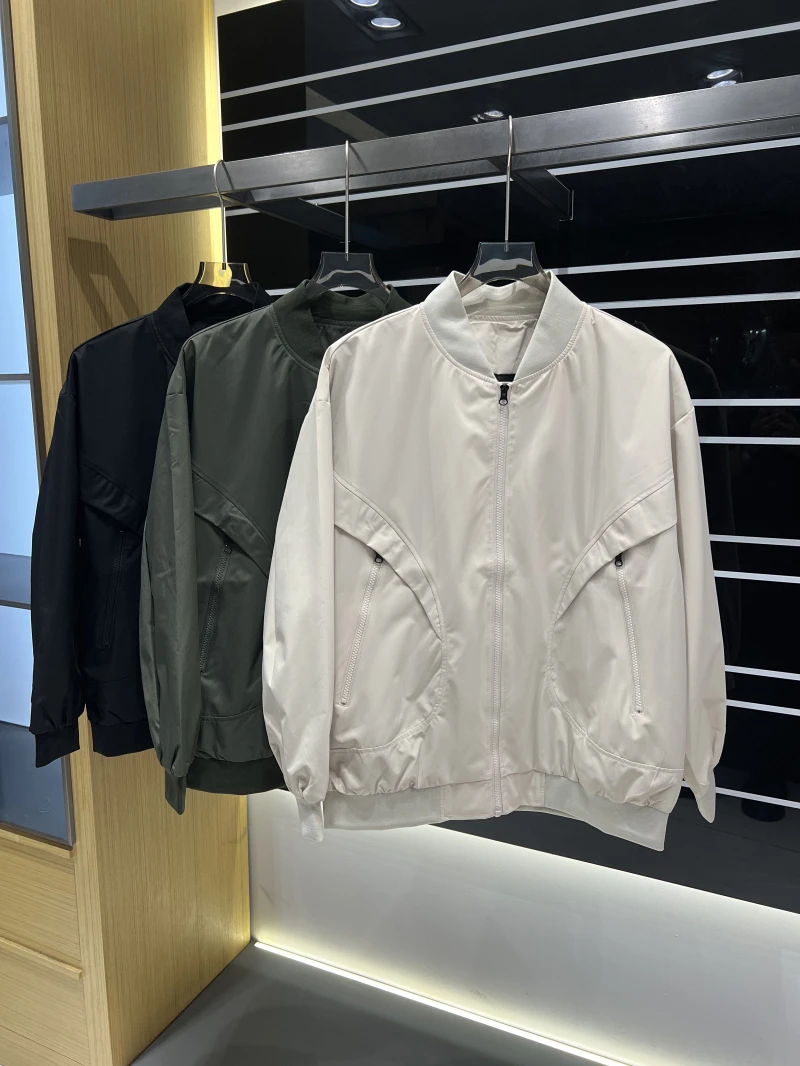 

Повседневная модная мужская бейсбольная куртка для весны и осени с воротником-стойкой, высококачественная уличная рабочая куртка из полиэстера, длинная