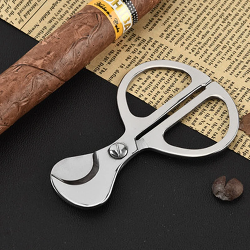 Suprimentos de charuto clássico aço inoxidável tesoura de charuto cortador redondo cabeça guilhotina faca fumar acessórios para charuto cohiba