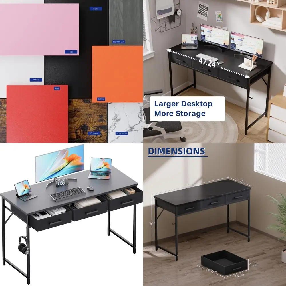 

Компактный серый стол 47 Grey для домашнего офиса, кабинета или спальни - идеально подходит для небольших помещений