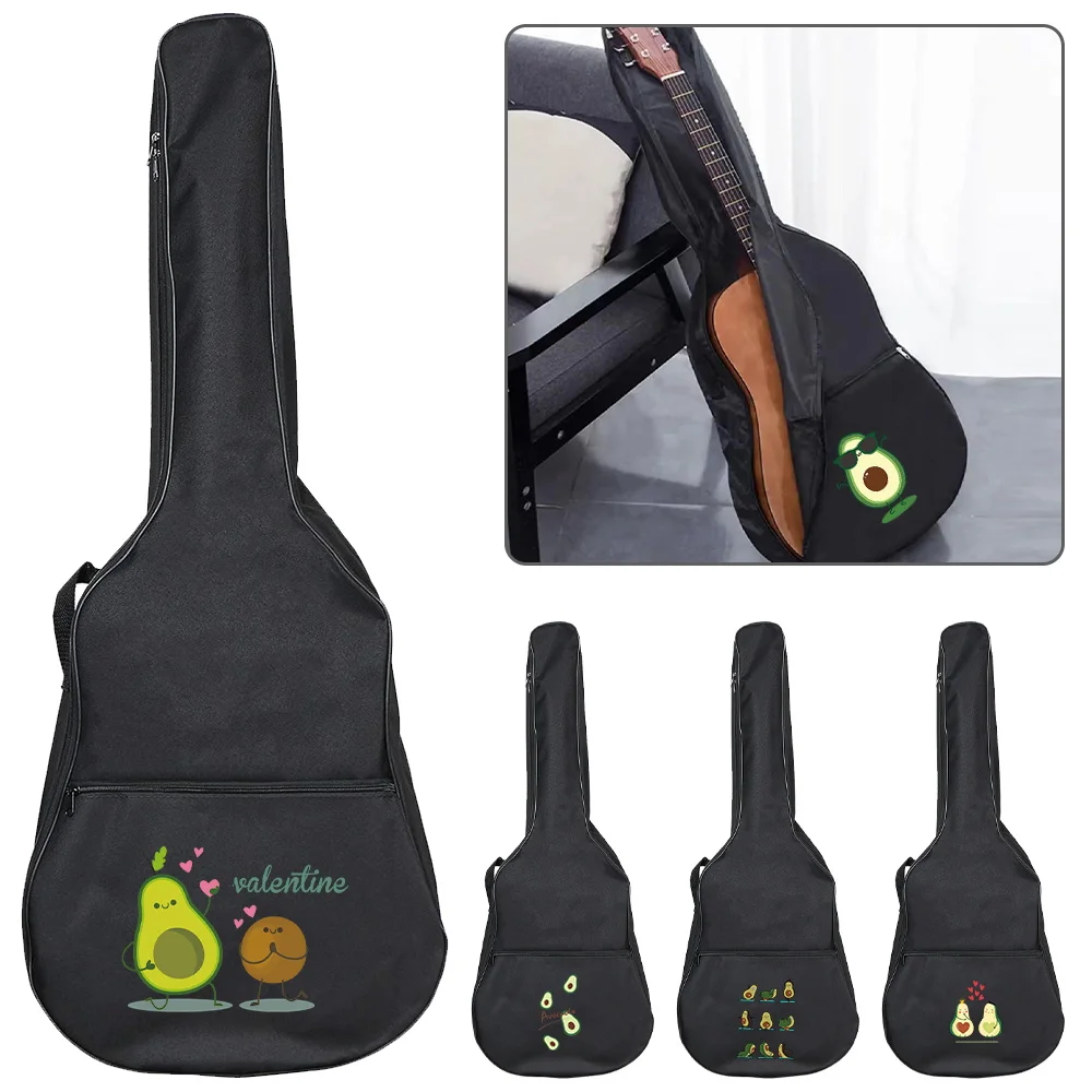 

Portable Guitar Bag 38-41 Inch Classical Acoustic Guitar Carry Bags Shoulder Strap Avocado Print Series Backpack Guitar Parts