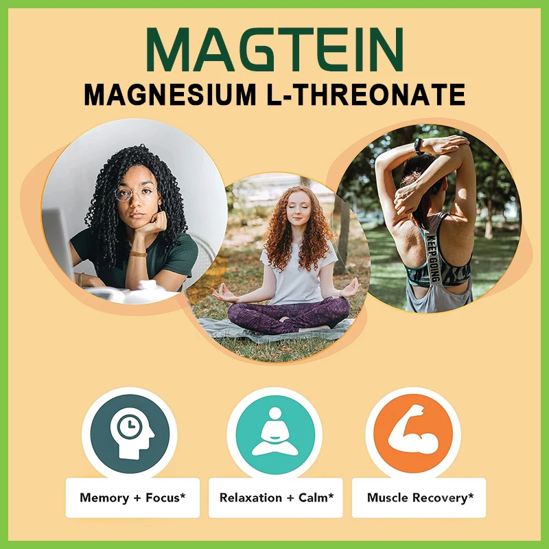 Magnesium L-Threonate Supplement Capsules, Ultra Strength Magnesium Threonate for Brain, Sleep Support, Energy, and Heart Health